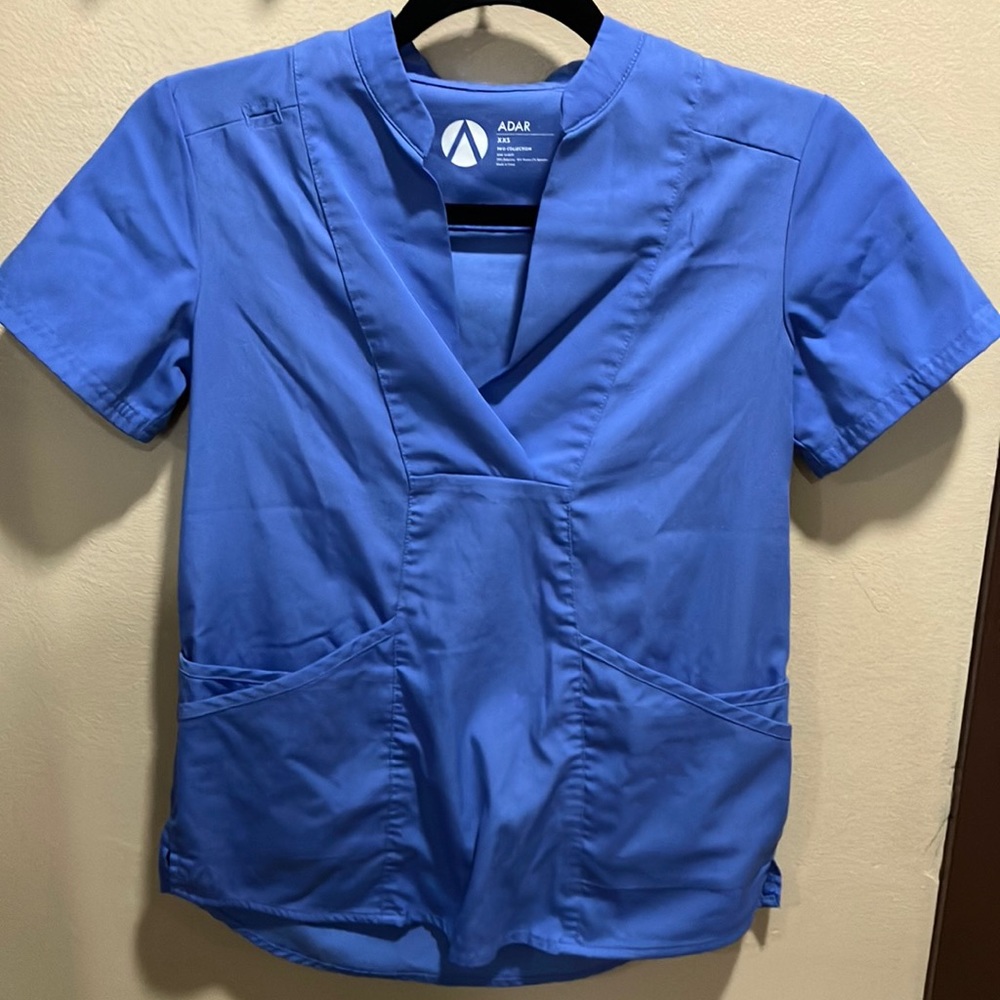 Adar baby blue scrub top